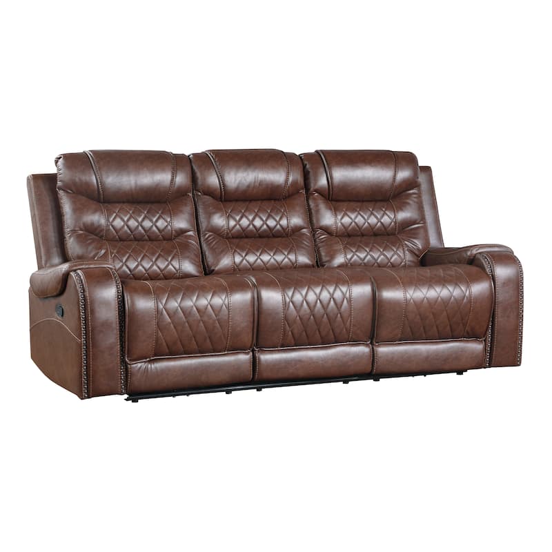 Lenci Double Reclining Sofa - Brown
