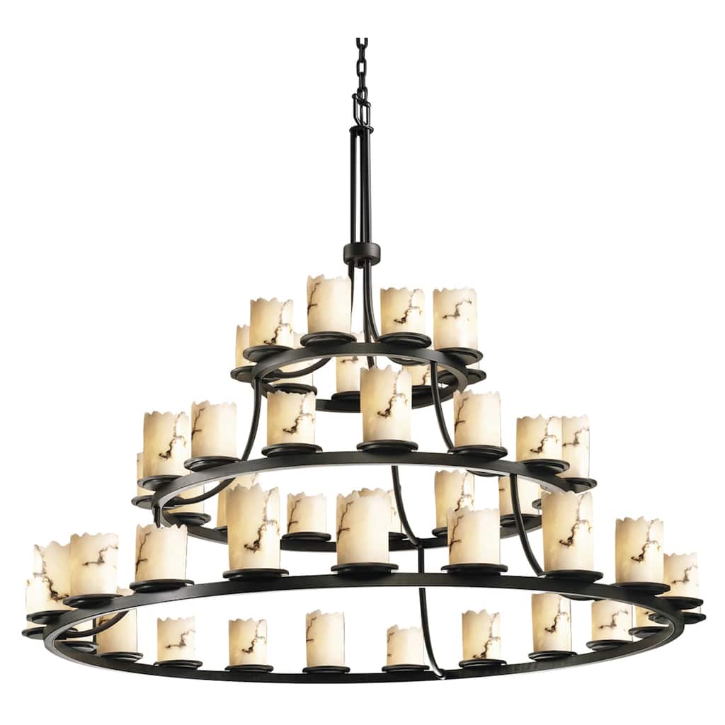 Justice Design LumenAria - Dakota 45-Light 3-Tier Ring Chandelier - Dark Bronze