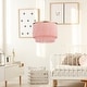 preview thumbnail 4 of 8, Esmee River of Goods Metal Hanging Pendant Light With Fringe Shade - 14" x 14" x 13.5/61.5"