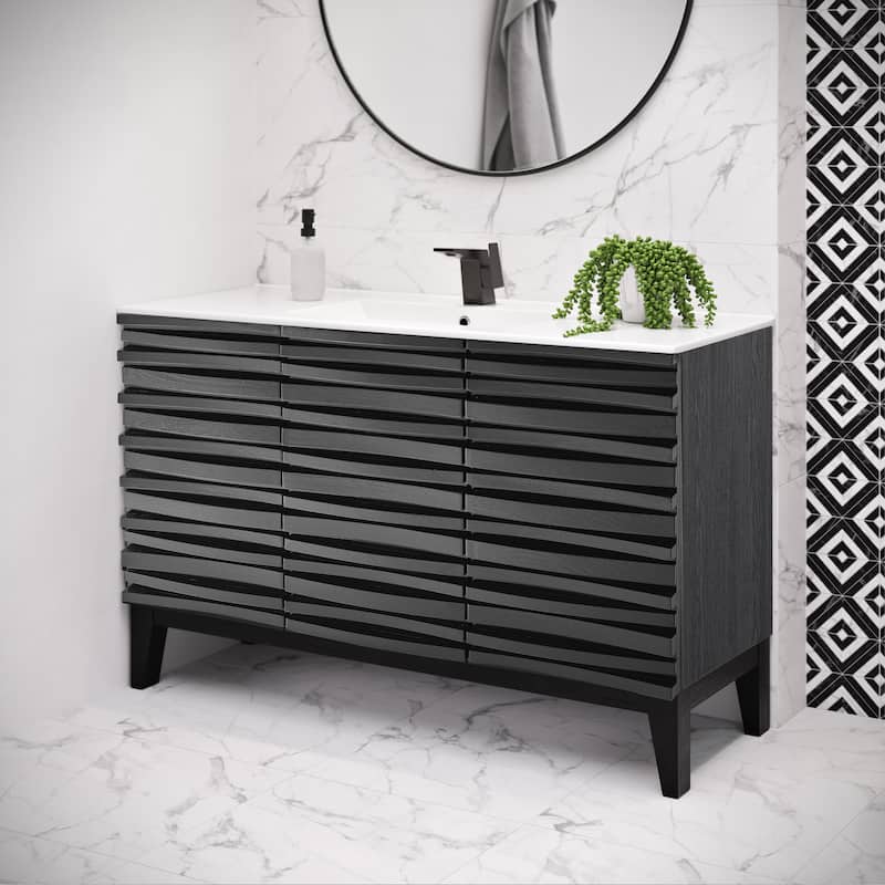Cascade 48" Bathroom Vanity In Black