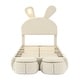 preview thumbnail 10 of 29, Twin Upholstered Kids Platform Bed with Bunny Ears Shaped Headboard, Cute Velvet Bed Frame with Light and 2 Storage Ottomans