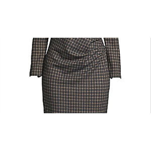 Weekend Max Mara Women's Saletta Side Ruched Check Sheath Dress Brown Size  X-Small - Bed Bath & Beyond - 40574015