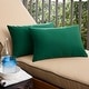 preview thumbnail 1 of 10, Sunbrella Canvas Forest Green Indoor/Outdoor Knife Edge Pillow (Set of 2) 12" x 18"