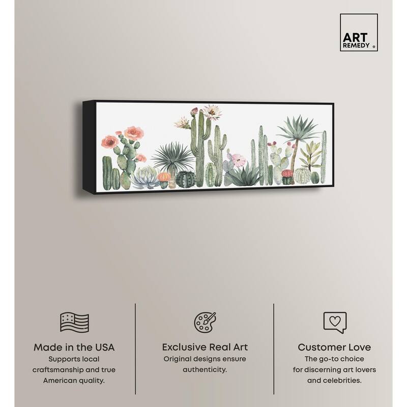 Cactus Desert Shade Panoramic Canvas by Art Remedy