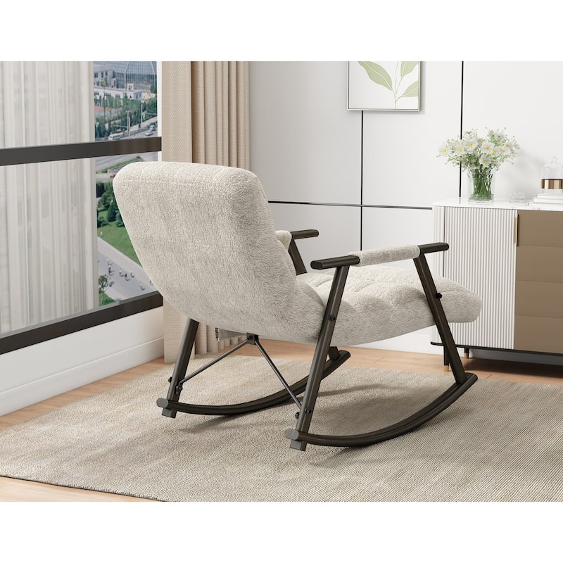 Casual Folding Rocking Chair Upholstered