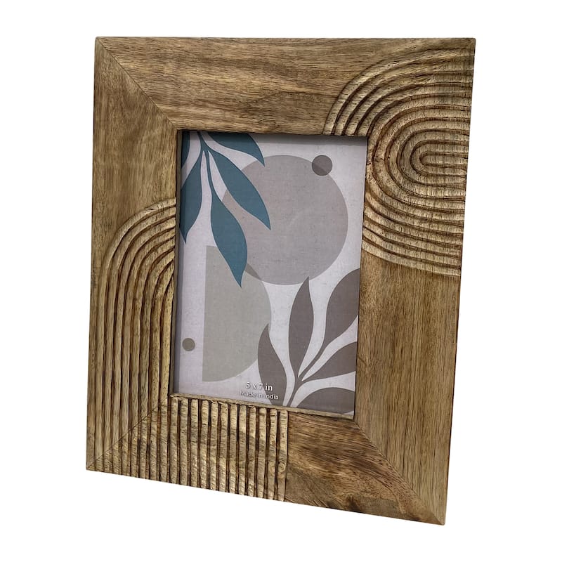 Sagebrook Home Neutral Textured Wood Arches Photo Frame - 9" x 1" x 11"