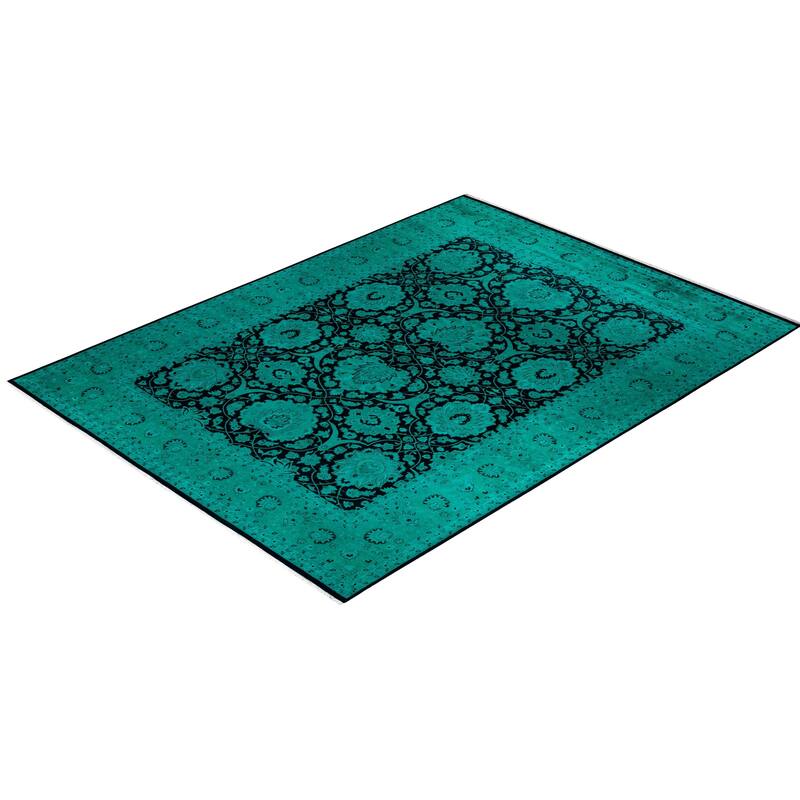 Fine Vibrance, One-of-a-Kind Hand-Knotted Area Rug - Black, 9' 0" x 12' 1" - 9' 0" x 12' 1"