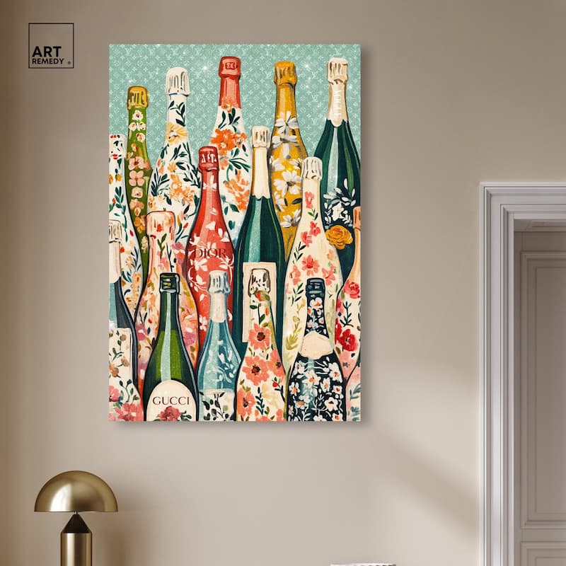 Floral Collection Bottles II Canvas by Art Remedy, Gallery Wrapped