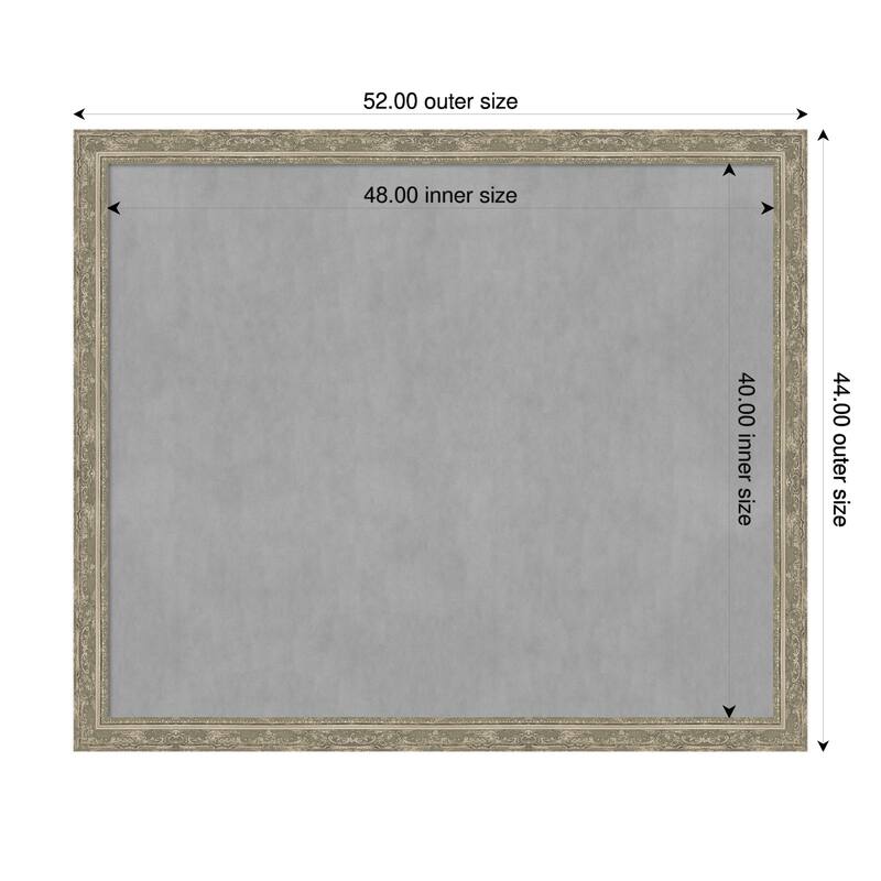 Amanti Art Filigree Gloss Black Framed - 52 x 44 in - Filigree Silver