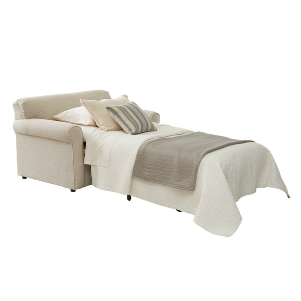 Shop Belgian Ivory Sofa Bed With Gel Memory Foam Mattress