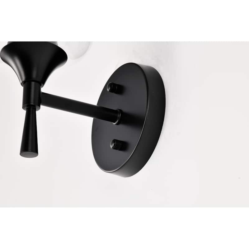 Matte Black 1-Light Indoor Wall Sconce with Clear Glass Shade