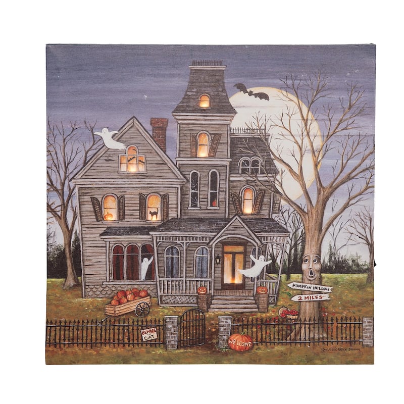 Haunted House Light-Up LED Wall Art