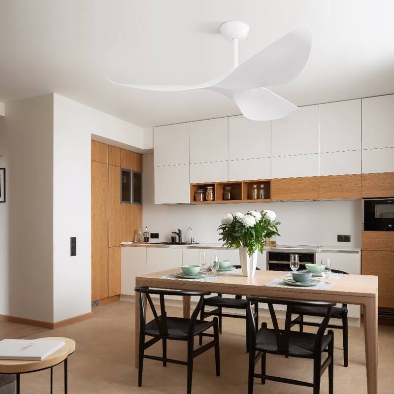 38 Inch Ceiling Fan Without Light, 6-Speed Reversible DC Motor Ceiling Fan for Bedroom Living Room
