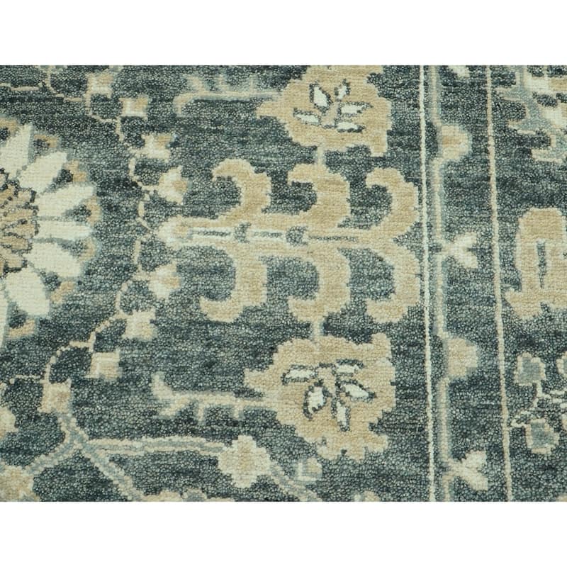 Slate Transitional Oushak Wool Rug 8x10 Hand Knotted by LoomBloom - 8' 2'' x 10'