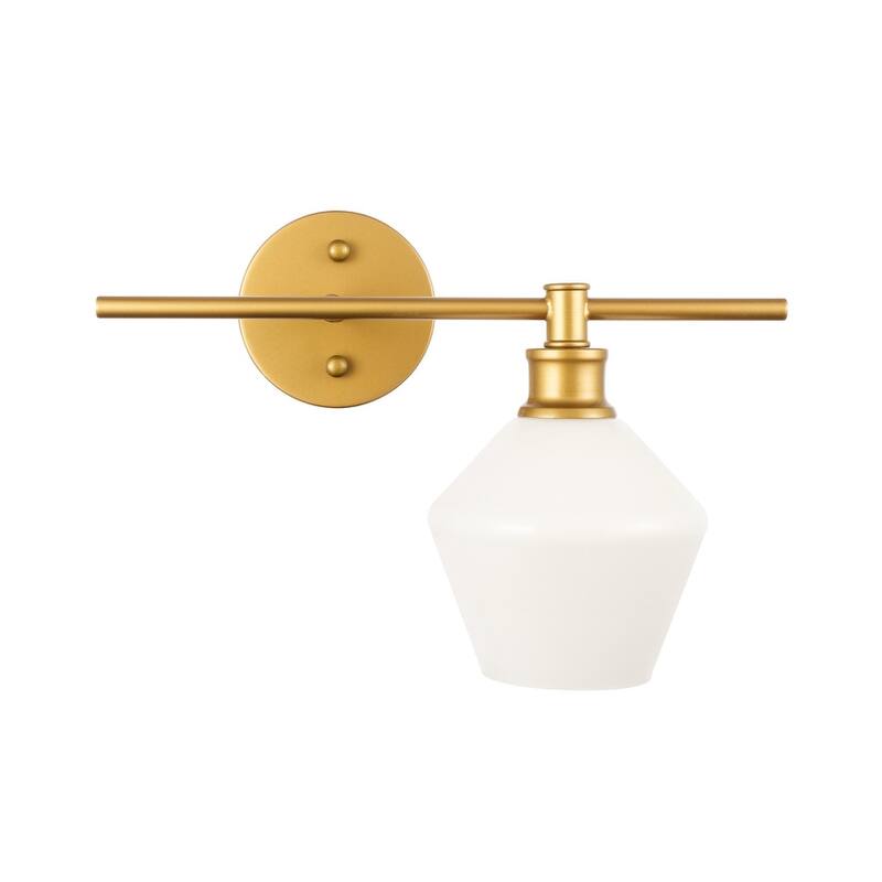Gerald 1-Light Glass Right Wall sconce - 14.7/10.2 - 14.7/10.2
