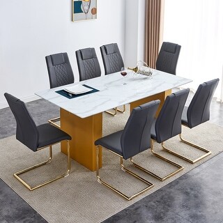 Table And Chair Set.Large Modern Rectangular Table With 0.4 Inch ...