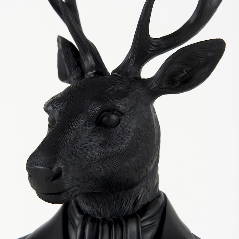 Mozart White Resin Deer In A Suit Decorative Object