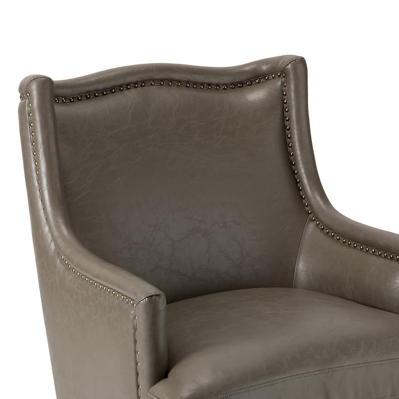Konrad Comfy Living Room Vegan Leather Armchair by HULALA HOME