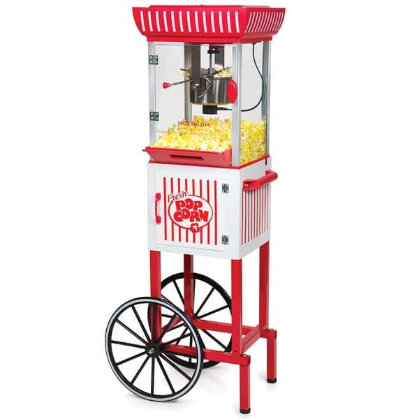 slide 2 of 6, Retro Classic Popcorn Machine with 2.5 Oz Kettle, Interior Light, Measuring Spoons and Scoop, Makes 10 Cups