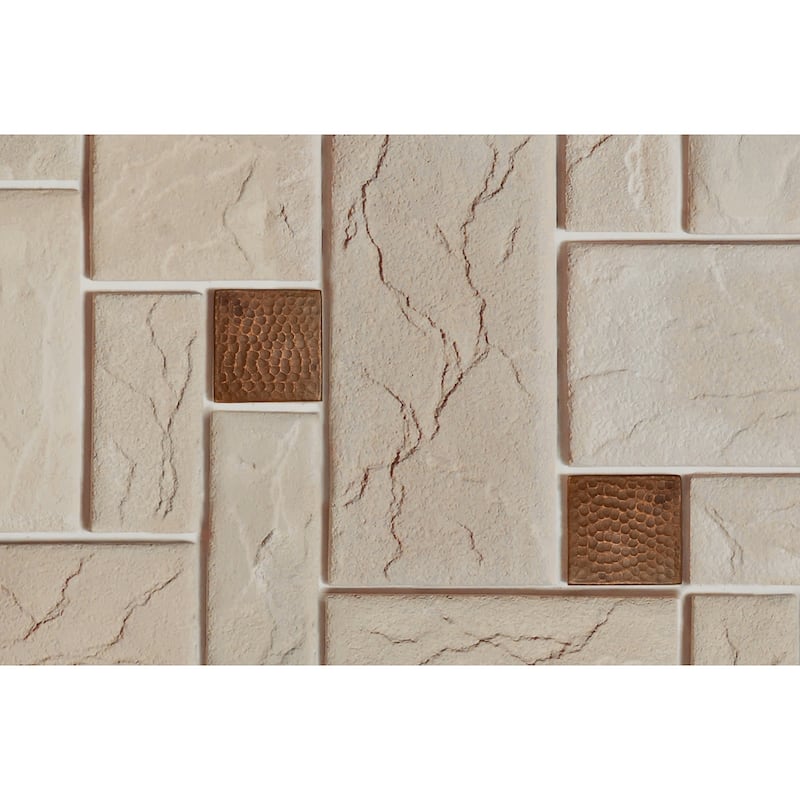 3" x 3" Hammered Copper Tile - Quantity 4 (T3DBH_PKG4)