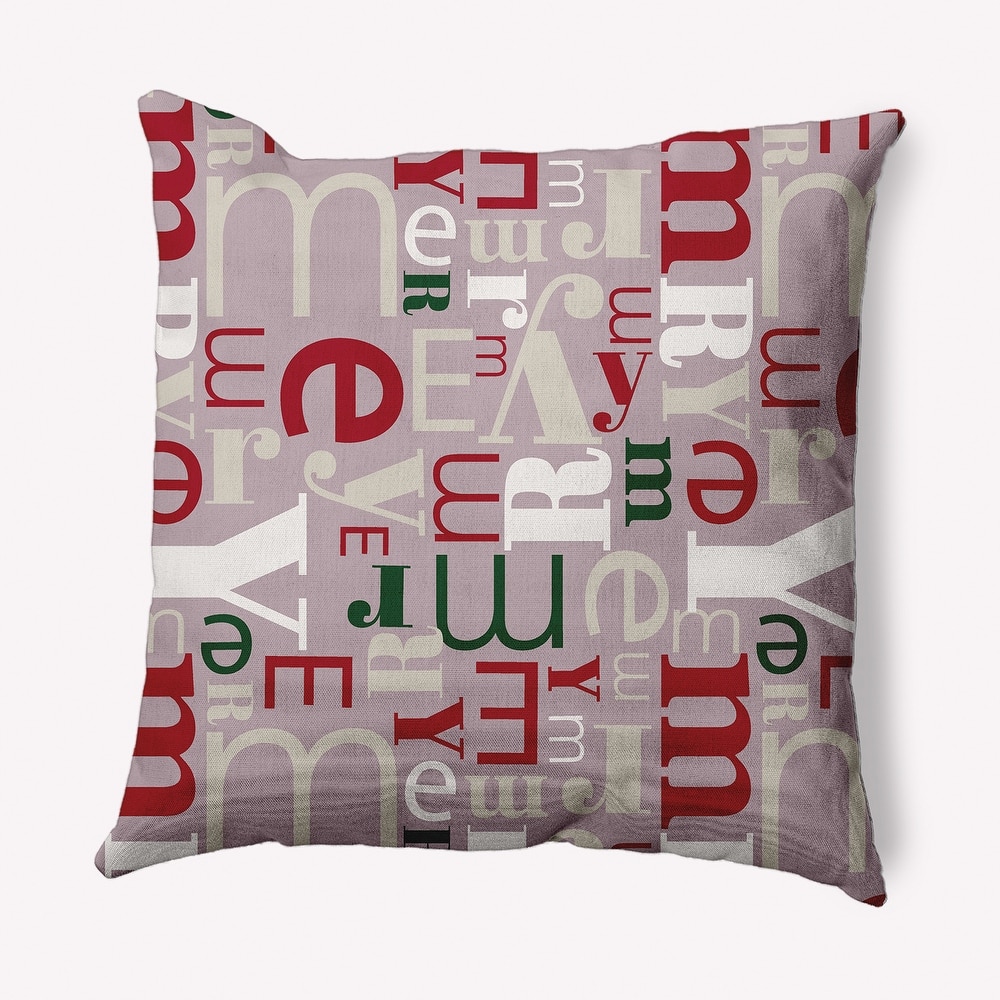 Crazy Merry Christmas Soft Spun Polyester Indoor/Outdoor Throw Pillow