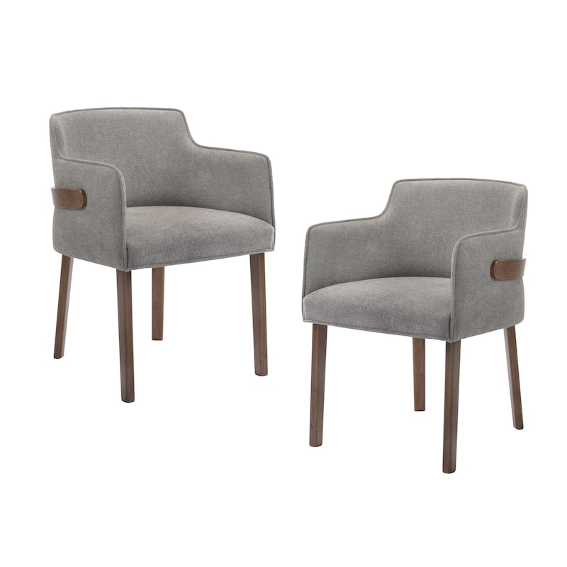Modrest Jordan Modern Grey & Walnut Dining Chair (Set of 2) - Set of 2