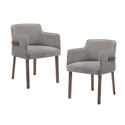 Modrest Jordan Modern Grey & Walnut Dining Chair (Set of 2)