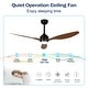 preview thumbnail 37 of 39, 52" Ceiling Fan with Lights, Quiet DC Motor 3 ABS Blade Ceiling Fans, 6 Speed Levels, Reversible Ceiling Fan