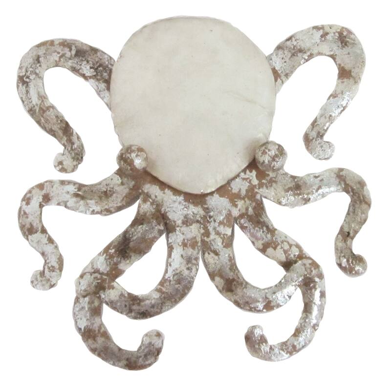 Shimmery Silvery Octopus Christmas Holiday Ornament - Gray