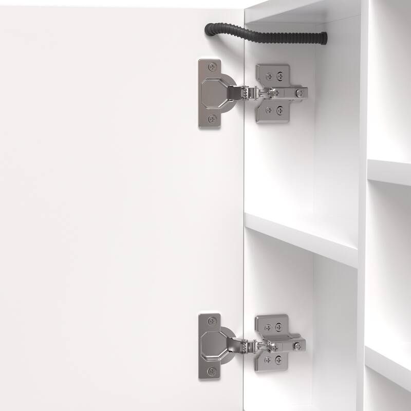 32" x 28" Rectangular Aluminum Surface Mount Medicine Cabinet with Mirror and Towel Rail - 32" x 28"