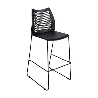 Stackable Sled Base Barstool with Vented Back and Integrated Footrest - 19.75"W x 23.25"D x 44.25"H