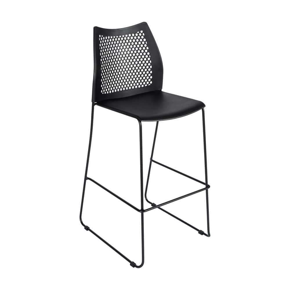 Stackable Sled Base Barstool with Vented Back and Integrated Footrest - 19.75"W x 23.25"D x 44.25"H