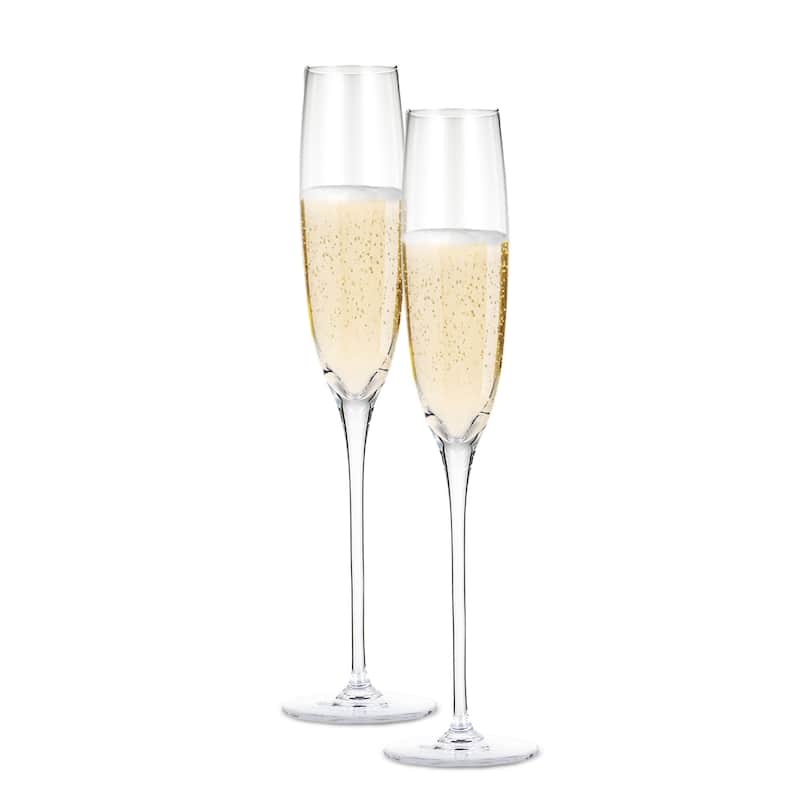 Berkware Premium Crystal Champagne Long Stem Flutes - Set of 2