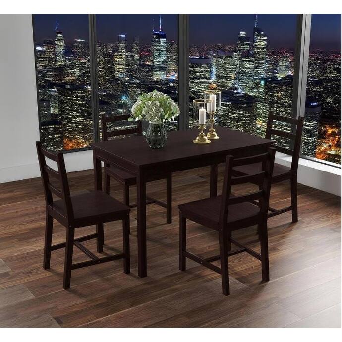 Dining Table Set Modern Kitchen Table and Chairs, Solid Wood Dining Room Set(Table + 4 Chairs)