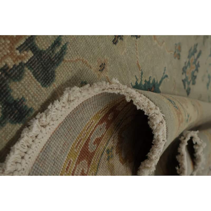 Hand Knotted Oriental 100% Wool Carpet Traditional Floral Greys & Charcoal Ziegler Area Rug - 8' 1'' X 6' 0''