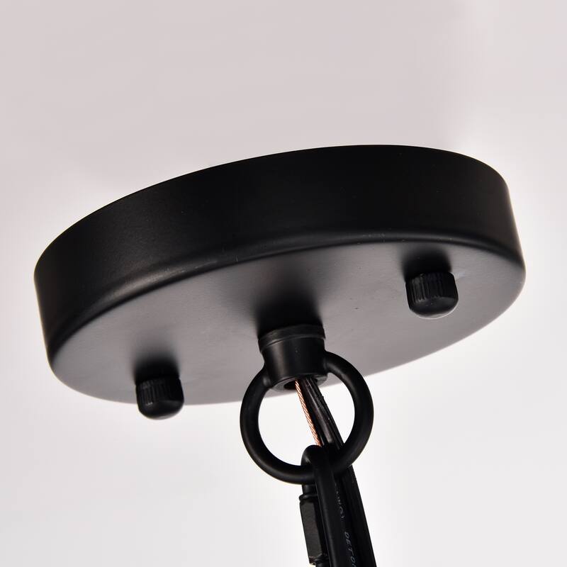 The Gray Barn Liam Matte Black 33-Light 48-inch 2-Tier Round Wagon Wheel Chandelier