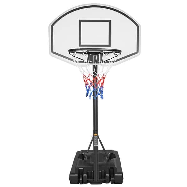 slide 2 of 8, Adjustable Portable Basketball Hoop for Kids - Poolside 3.1Ft to 4.7Ft Height - 35''L x 24'' W x 6'' H Transparent-Black