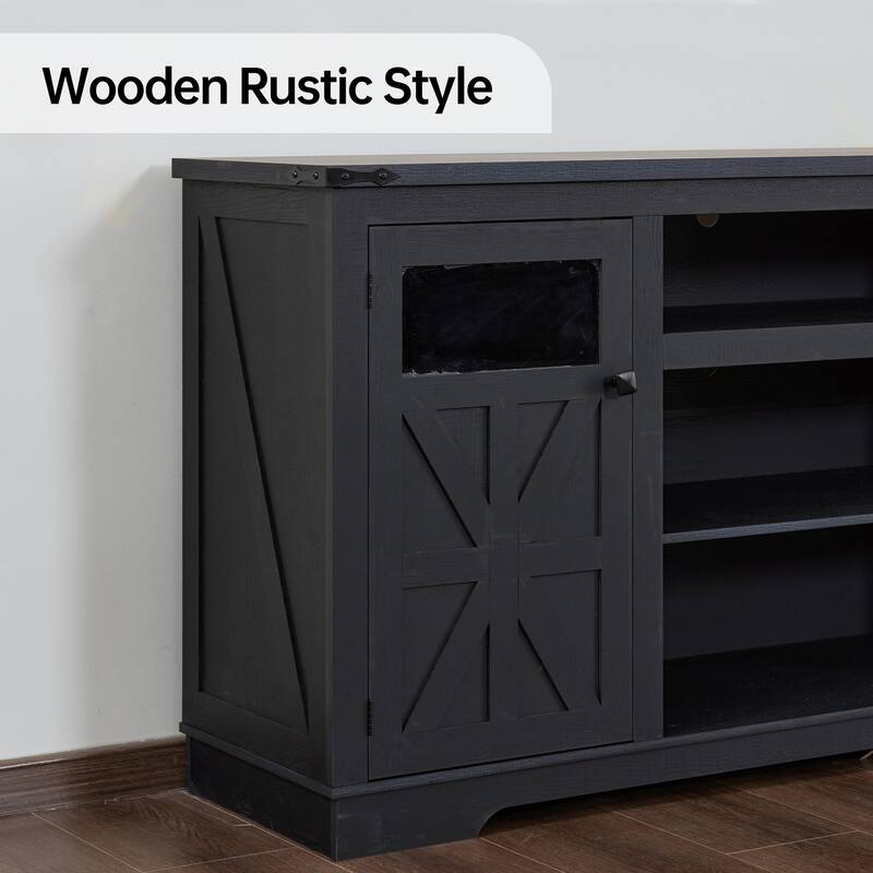 Ukuowu 66" Rustic Farmhouse TV Stand for 75 65 inch TV with Storage Cabinets for Living Room Bedroom