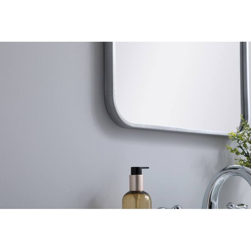 Ezra Soft Corner Metal Rectangular Mirror