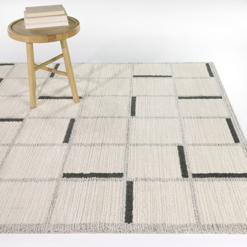 Bannerman Modern Geometric Area Rug - 7'10" x 10' - White/Cream