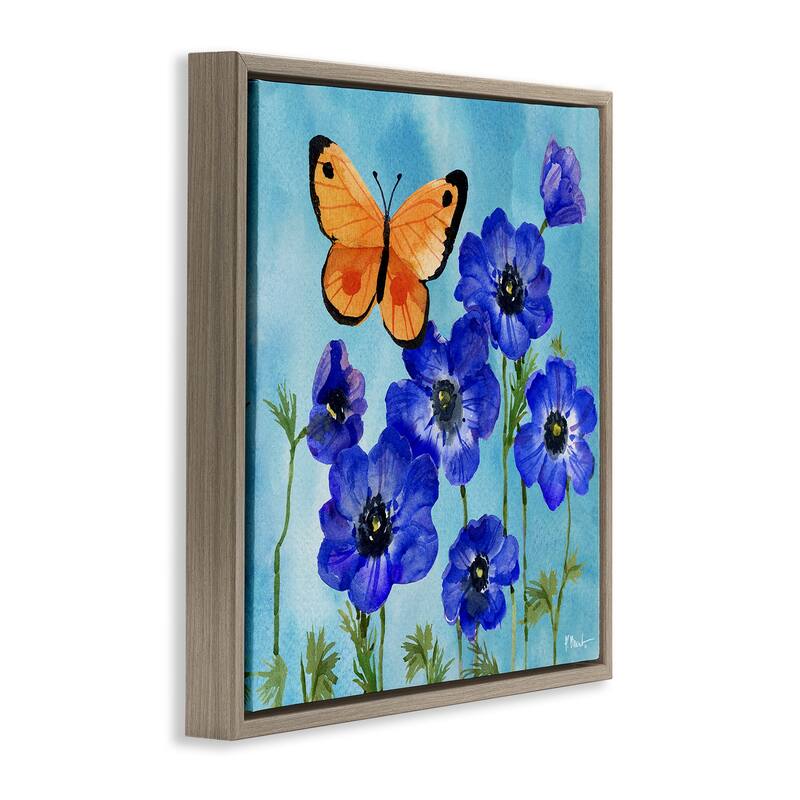 Stupell Poetic Monarch Butterfly Framed Floater Canvas Wall Art Design By Paul Brent
