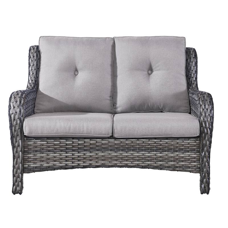 Patio Rattan Loveseat Sofa Outdoor Wicker Loveseat On Sale Bed Bath