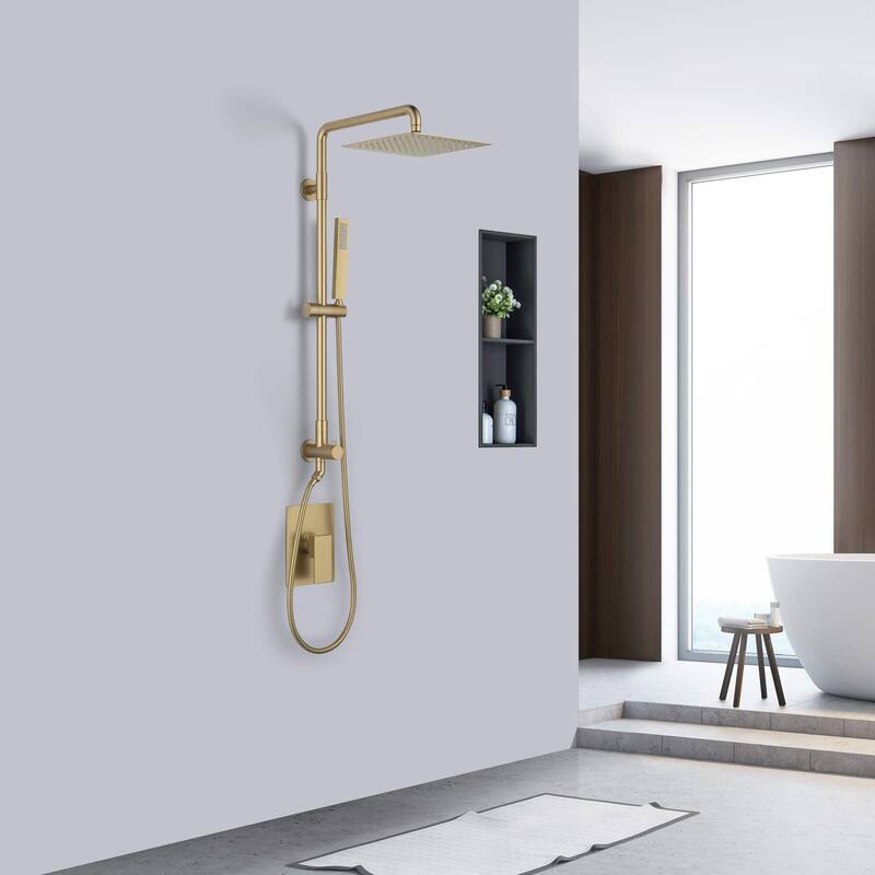 Cube Pressure Balanced 2-Function Shower Column with Rough In Valve