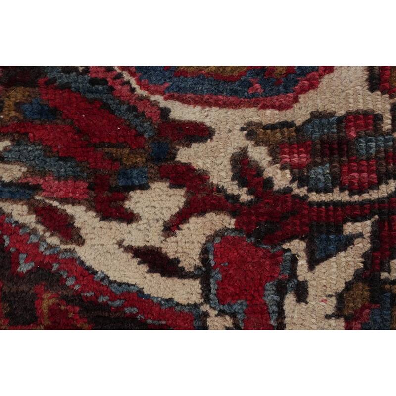 Hand Knotted Oriental 100% Wool Carpet Traditional Floral Red Heriz Area Rug - 11' 6'' X 8' 9''