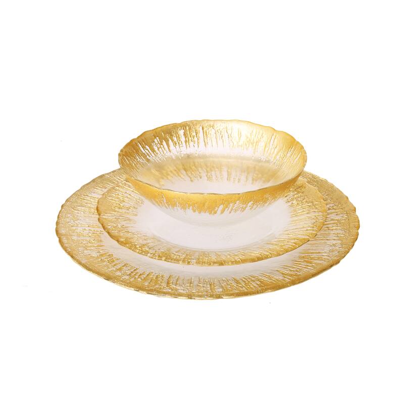 Alice Pazkus 12 Pc. Flashy Gold Dinnerware Set