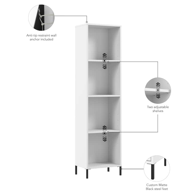 Essence Narrow Bookcase Storage Organizer by Bush Furniture