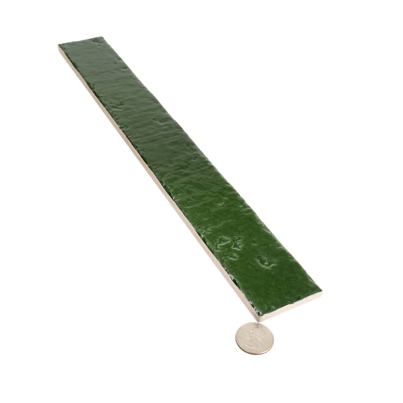 Valenza 2x16 Tropical Green Ceramic Zellige Subway Wall Tile (10.76 sq ft/case) - 50 Pack