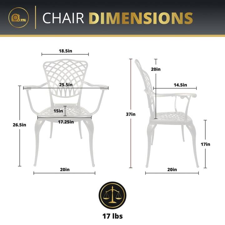 Kinger Home Arden 5-Piece Outdoor Dining Set for 4, Cast Aluminum
