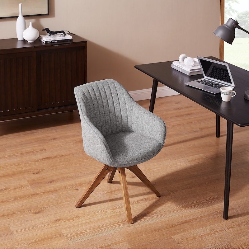 Art Leon Classical Swivel Office Accent Chair with Wood Legs