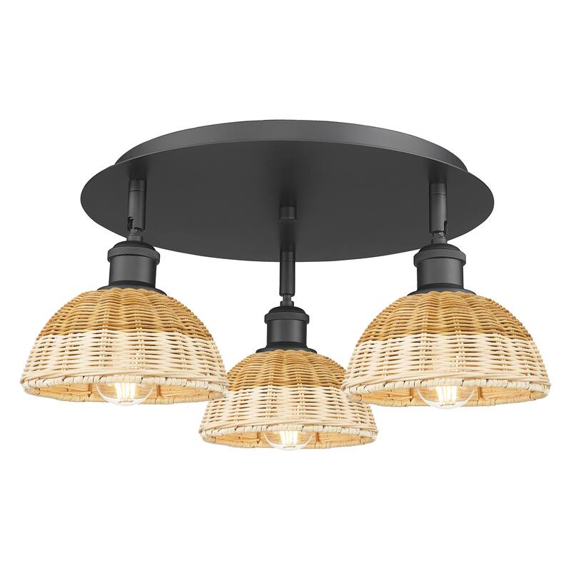 Innovations Lighting Endless Possibilities Ballston - Bristol Natural II - 3 Light 19" Flush Mount